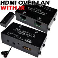 HDMI & IR Infrared Sender Over Cat5 Lan Network Cable PSU up to 55m