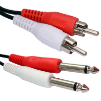 6.35mm MONO Jack Plugs to RCA Phono Plugs OFC Audio Cable 0.5m