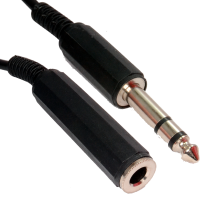 6.35mm Screened Stereo Jack Extension Audio Cable COILED 6m