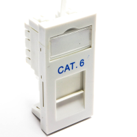CAT6 Low Profile RJ45 Module Keystone with Name Plate in White