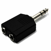 6.35mm STEREO Jack Splitter Dual 6.35mm Sockets to 6.35mm Plug