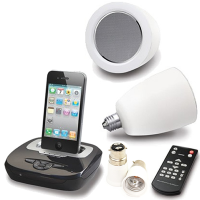 L-2015 Wireless Light Bulb Speaker System with iPod Docking Station
