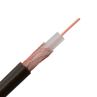 WF100 HD Satellite Coaxial 75Ohm TV Cable Copper/Foam BLACK 100m