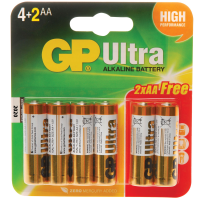 GP Ultra AA High Performance Alkaline Batteries Pack of 6