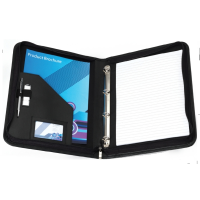 Black Houghton PU A4 Zipped Ring Binder