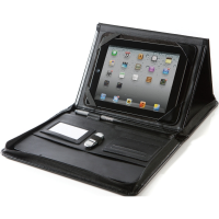 Black Belluno A4 Zipped Portfolio with Integral iPad Holder & Display Stand