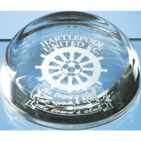 9cm Lead Crystal Flat Top Dome Paperweight