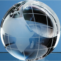 6cm Optical Crystal Globe Paperweight