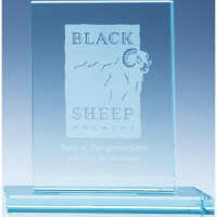 15cm x 12.5cm Jade Glass Rectangle Award