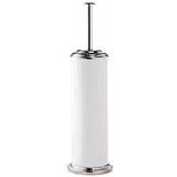 White & Polished Stainless Steel Toilet Brush