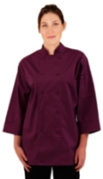 Chef Works A936 Merlot 3/4 Sleeve Chefs Jacket