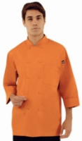 Chef Works A937 Orange 3/4 Sleeve Chefs Jacket