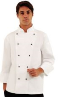 Whites Chefs Clothing DL710 Unisex White Long Sleeve Chicago Chefs Jacket