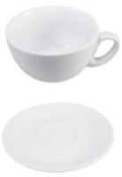 Commercial Grade 3oz Espresso Cup - Round Handle - With Saucers - BOX 24 CK2108+CK2109.