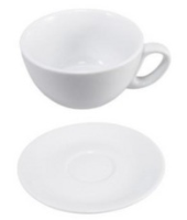 Commercial Grade 7oz Espresso Cup - Round Handle - With FREE Saucers - BOX 24 CK2110+CK2111