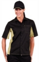 Chef Works A947 Cool Vent Unisex Black & Lime Contrast Shirt