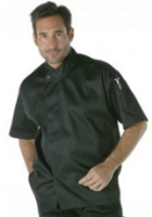 Chef Works A858 Cool Vent Black Short Sleeve Executive Chef Jacket