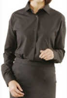 Uniform Works B799 Ladies Long Sleeve Black Shirt