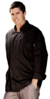 Chef Works A375 Black Long Sleeve Monaco Chefs Jacket