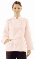 Chef Works B018 Pink Long Sleeve Ladies Santiago Chefs Jacket
