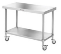 Simply Stainless 600mm Deep Mobile Centre Table With 1 Undershelf