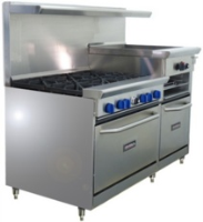 Tri-Star TSR60-RG24 Restaurant Range 6 Burner Oven with Grill & Griddle