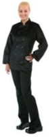 Whites Chefs Clothing A438 Unisex Black Long Sleeve Vegas Chefs Jacket