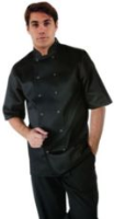 Whites Chefs Clothing A439 Unisex Black Short Sleeve Vegas Chefs Jacket