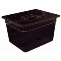 Vogue Black Polycarbonate 1/4 Gastronorm Containers