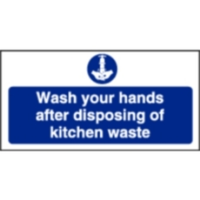 Wash Hands Kitchen Waste Sign