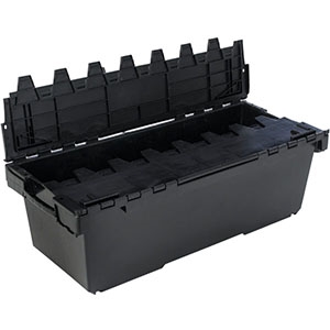 LC6 Black Attached Lid Container 126 Litres
