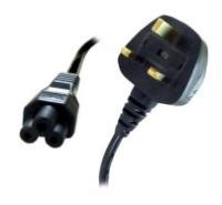 PROLINE-PLUS - Cloverleaf IEC mains cable, UK plug, 1.9M, Part No PS-067