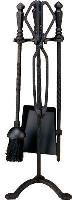 Black Gothic Temple Top Cast Companion Coal Fuel Fire Set 