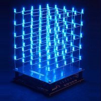 3D LED Cube Blue (5x5x5) Kit