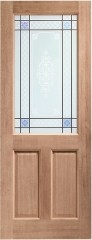 2XG Hardwood External door with Carroll Glass
