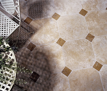 Umbrian Gold Octagon Travertine Tiling Solutions