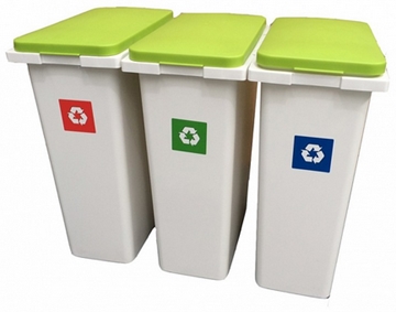 30 Litre Interlocking Plastic Waste Recycling Rubbish Bin with Lid