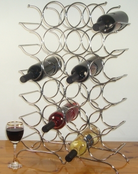 Twenty Four Bottle Chrome Wine Rack