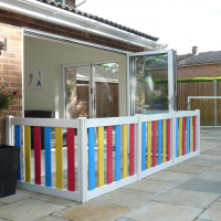  Playarea Fencing With Coloured Slats