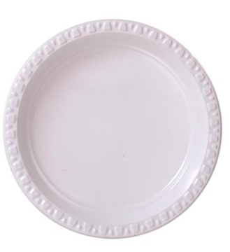 25 x 7" Heavy Duty Plastic White Small Plates