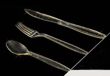 10 Givi Italia Gold Plastic Forks