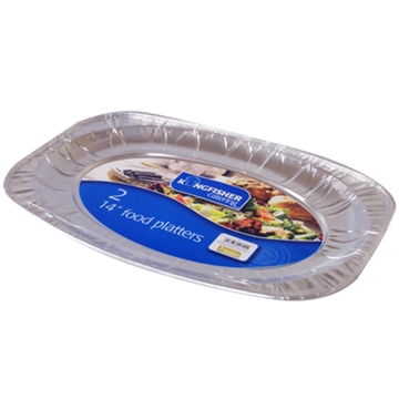 2 Kingfisher Medium Foil Food Platters