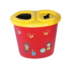 Kids Recycling Bin Dual Sort
