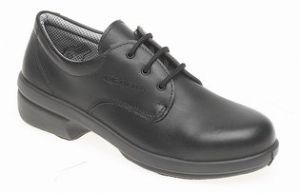 Toesavers Ladies Black Leather Safety Shoe