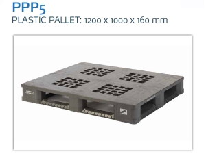 PPP5 PLASTIC PALLET: 1200 x 1000 x 160 mm
