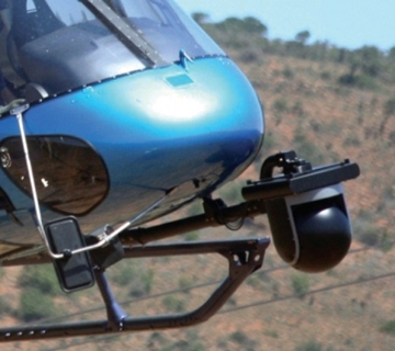 Airborne mounted camera gyro stabilised