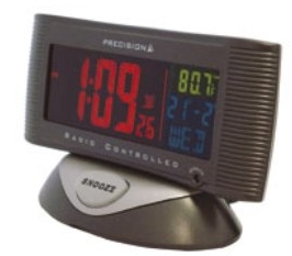 3 Colour LCD Alarm Clock with Mains Adaptor