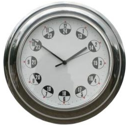 Metamec 24hr Spun Aluminium Wall Clock