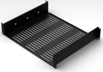2U 388mm Deep Vented Rack Shelf With Rear Support