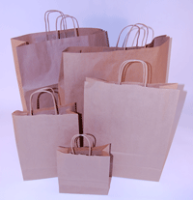 Carrier Bags With Twisted Handles - Brown Paper